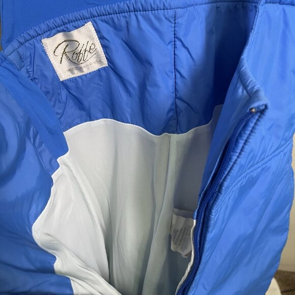 Vintage 80s Roffe Ski Bib Overalls Blue Nylon Insulated Snow Pants Womens Small - Picture 11 of 14